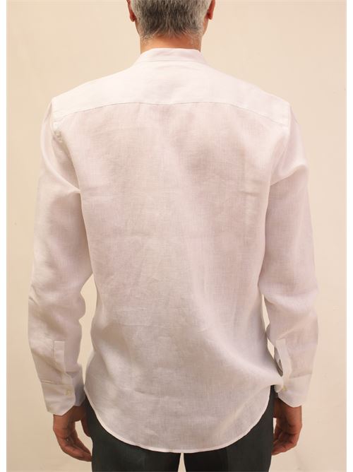 camicia bianca in lino Mik Mak | CAMICIALINOCOLLOCOREANOBIANCO